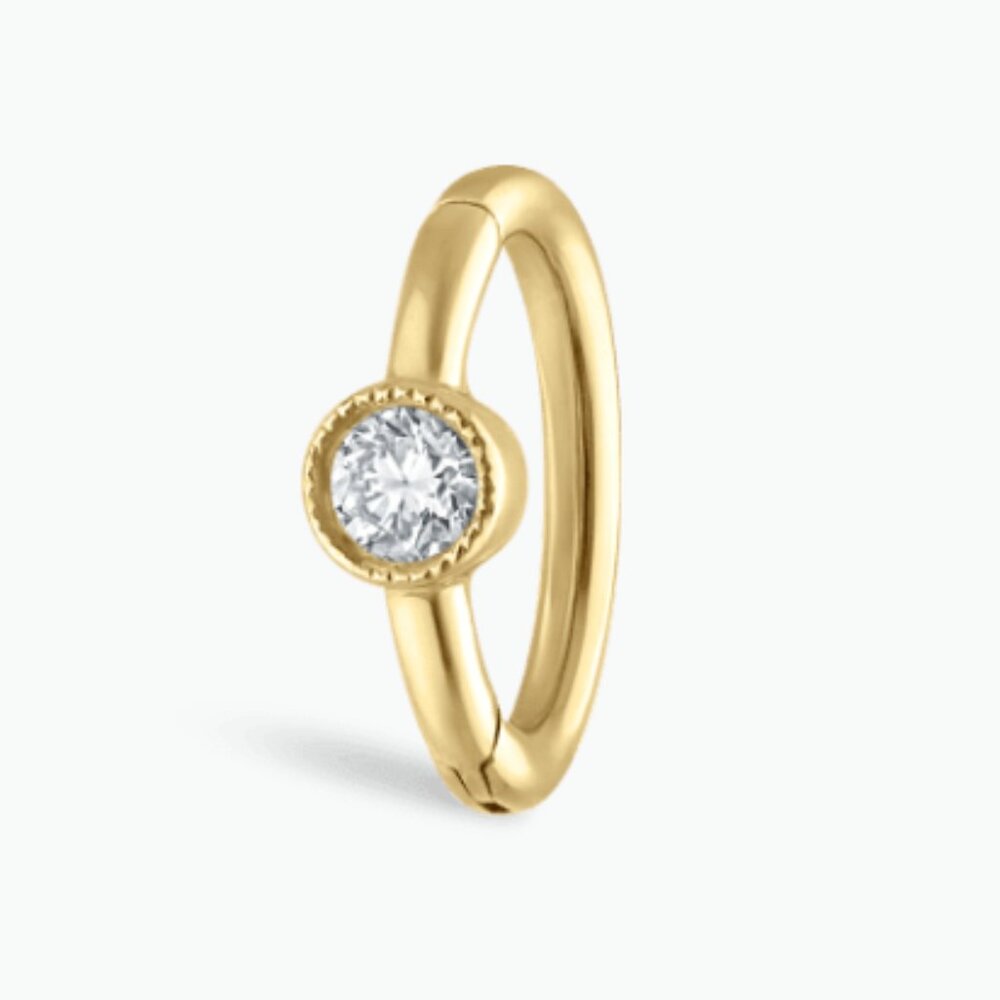 Maria Tash Scalloped Diamond Hoop Earring